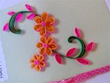 Paper Quilling Card for Teacher Quilling Birthday Card Quilling Yellow Pink Flowers