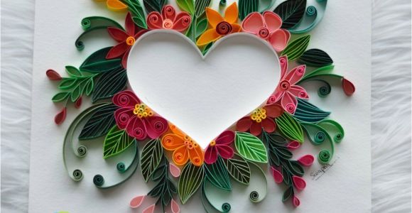 Paper Quilling Card for Teacher Quilling Friendship Day Gift original Love Heart Couple