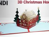 Paper Quilling Christmas Card Youtube Tutorial 67 3d Kirigami Christmas House Pop Up Card Homemade Card In Hindi