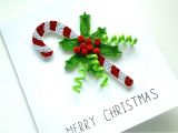 Paper Quilling Christmas Card Youtube Tutorial Christmas Card Quilling Candy Cane Christmas Card
