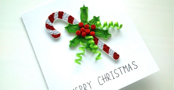 Paper Quilling Christmas Card Youtube Tutorial Christmas Card Quilling Candy Cane Christmas Card