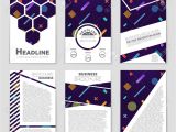 Paper with Business Card Slits Abstract Vector Layout Background Set for Art Template Design