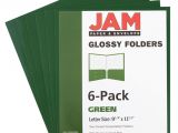 Paper with Business Card Slits Jam Paper Glossy 2 Pocket Presentation Folders Green Pack Of