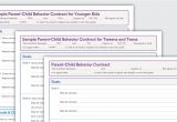 Parent Child Behavior Contract Template Sample Behavior Contracts Parent Child Behavior Contracts