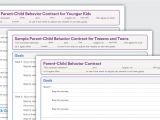 Parent Child Contract Templates Free Download Sample Behavior Contracts Parent Child Behavior Contracts