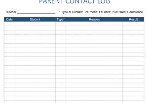 Parent Email List Template Parent Contact Log Template 5 Free Parent Contact Log
