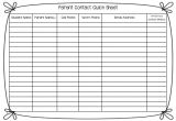 Parent Email List Template Write On Fourth Grade