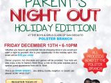 Parent Night Flyer Template Parents Night Out Flyer Fundraiser Baskets Pinterest