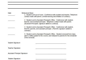 Parent Student Contract Template Sample Behavior Contract 11 Examples In Pdf Word
