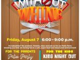 Parents Night Out Flyer Template Dine without the Whine Kids Night Out Poster Flyer event