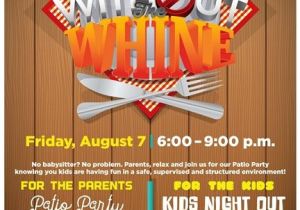 Parents Night Out Flyer Template Dine without the Whine Kids Night Out Poster Flyer event