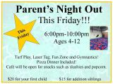 Parents Night Out Flyer Template Pin Daycare Flyer On Pinterest