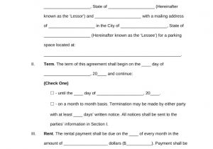 Parking Rental Contract Template Free Parking Space Rental Lease Agreement Template Pdf