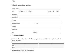 Participant Registration form Template event Registration form