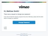 Password Change Email Template Password Reset Email From Vimeo Really Good Emails