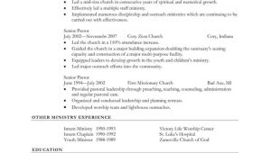 Pastor Resume Sample Pastoral Resume Template Sample Resume Cover Letter format