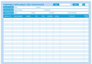 Pat Testing Record Sheet Template A4 Pat Test Log Book Register Of Portable Appliances