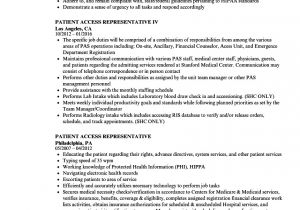 Patient Access Representative Resume Sample Patient Access Representative Resume Samples Velvet Jobs