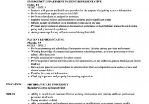 Patient Access Representative Resume Sample Patient Representative Resume Samples Velvet Jobs