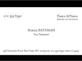 Patrick Bateman Business Card Template Business Cards A Cup Of Jo