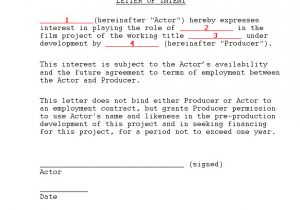 Pay or Play Contract Template Sample Actor Letter Of Intent Movie Producing Film