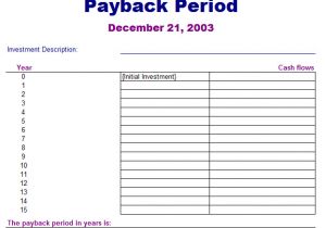 Payback Period Template Excel Payback Period Joseblogisek Club