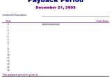 Payback Period Template Microsoft Word Templates August 2011