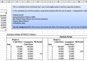 Payback Period Template Payback Period Excel with Excel Master