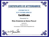 Perfect attendance Certificate Template Perfect attendance Certificate Template Word Excel