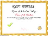 Perfect attendance Certificate Template Perfect attendance