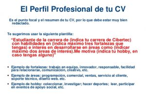 Perfil Profesional Resumen Ejemplo De Curriculum Vitae Con Perfil Profesional Buy