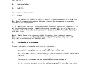 Permanent Contract Of Employment Template Permanent Contract Of Employment Template Choice Image