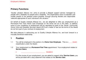 Permanent Contract Of Employment Template Types Of Employment Contracts Sample Templates
