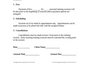 Personal Fitness Contract Template Free Printable Personal Trainer Contract form Generic