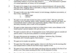 Personal Relationship Contract Template Relationship Contract Templates Word Excel Samples
