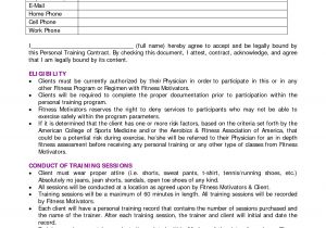 Personal Trainer Contract Templates Personal Training Contract Agreement Dexmedia Co