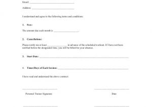Personal Trainer Contract Templates Printable Sample Personal Training Contract Template form