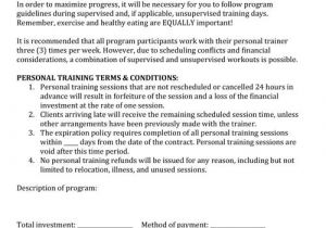 Personal Trainer Contract with Gym Template Last Minute Cancellations How to Deal with Personal