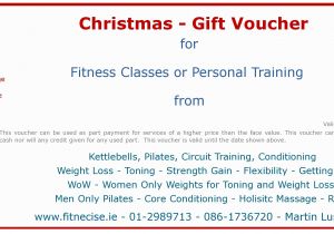 Personal Training Gift Certificate Template Christmas Gift Vouchers Available In south Dublin