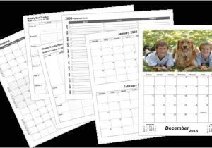 Personalized Photo Calendar Template Large Custom Calendar Template Print Blank Calendars