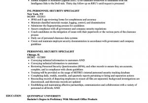 Personnel Security Specialist Resume Sample Personnel Security Specialist Resume Samples Velvet Jobs