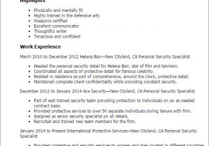 Personnel Security Specialist Resume Sample Professional Personnel Security Specialist Templates to