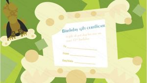 Pet Gift Certificate Template Birthday Gift Certificate Templates Certificate Templates