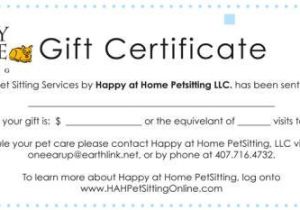 Pet Gift Certificate Template Florida Pet Sitting and House Sitting Services Gift