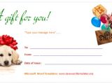 Pet Gift Certificate Template Gift Certificate Templates Birthday Gift Certificate Template