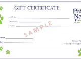 Pet Gift Certificate Template Gift Certificates Pet Nanny Pro