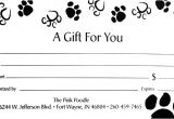 Pet Gift Certificate Template Packages Services Pink Poodle Professional High End