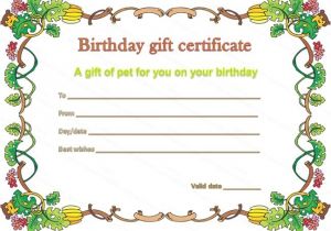 Pet Gift Certificate Template Pet Gift Certificate Template for Birthday Beautiful