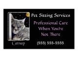 Pet Sitting Business Card Templates Catnap Pet Sitting Business Profile Card Template Zazzle
