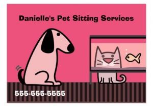 Pet Sitting Business Card Templates Pet Sitter 39 S Business Red Large Business Cards Pack Of